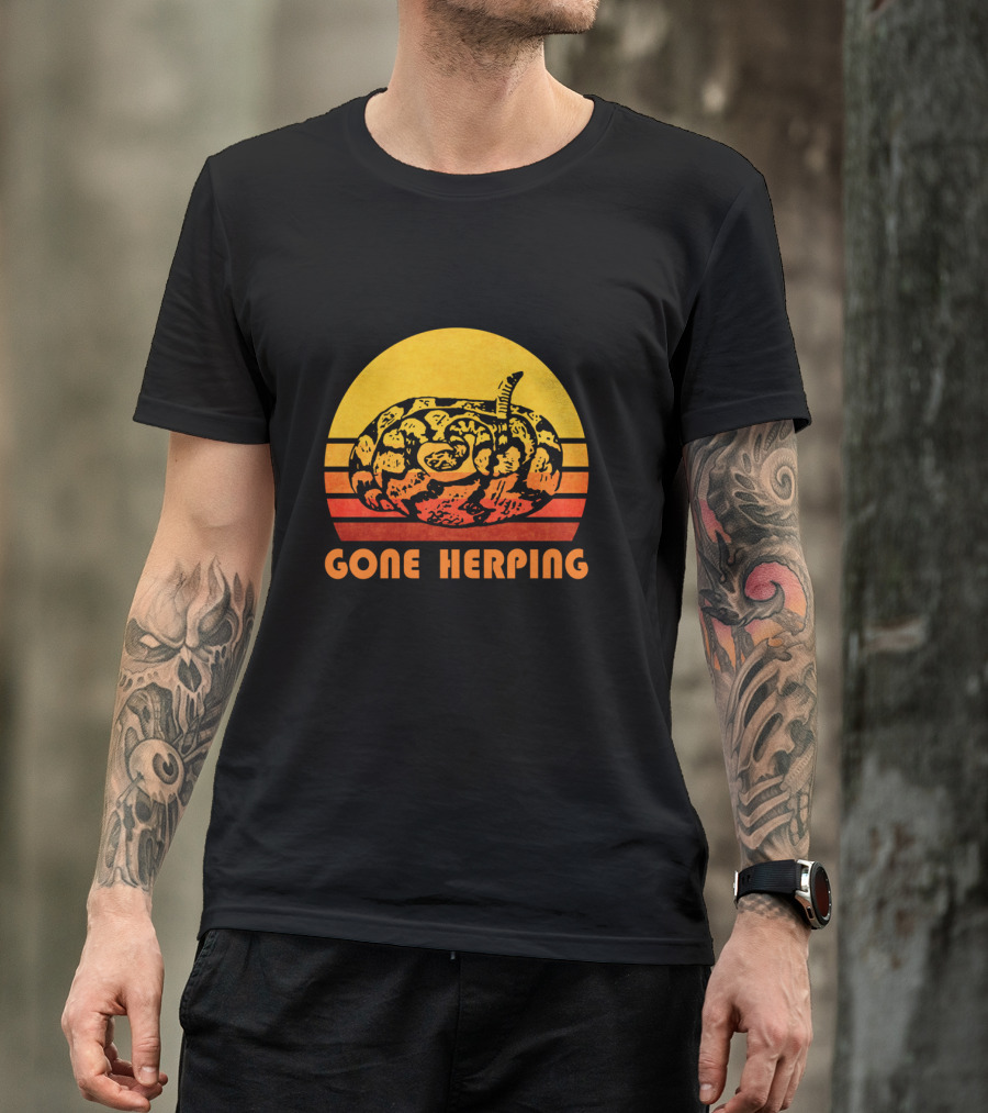 Gone Herping Retro Snake Reptile Animal Amateur T-Shirt
