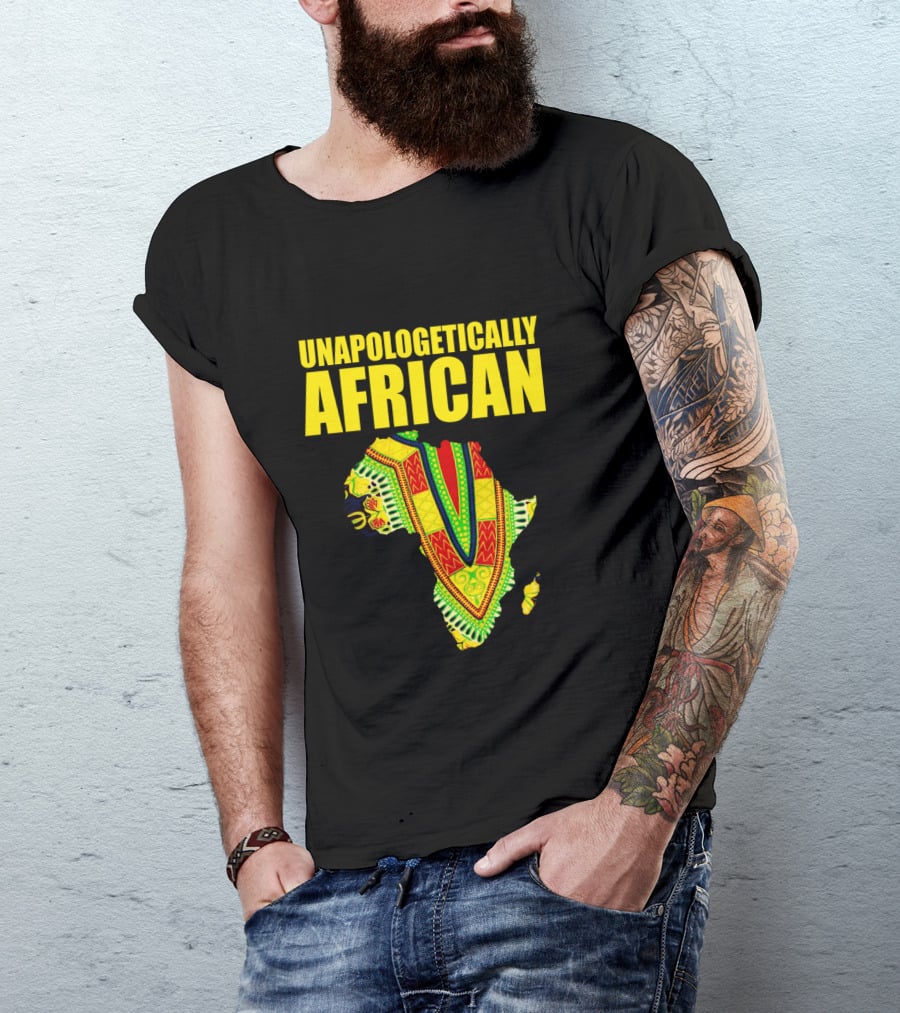 Unapologetically African Melanin Pride Kente Map T-Shirt