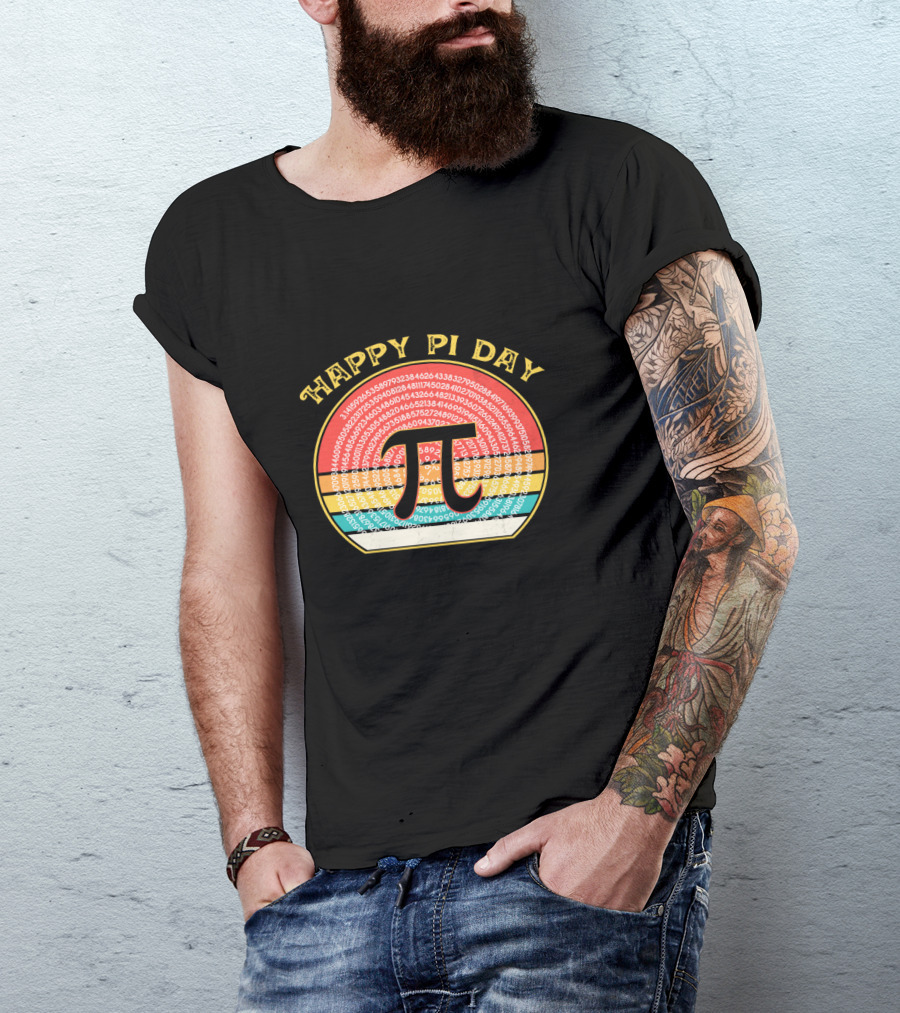 Happy Pi Day Vintage Retro Numbers Pi T-Shirt