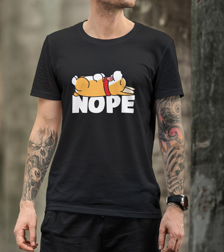 Napping Corgi Nope Lazy Dog Lover Funny T-Shirt