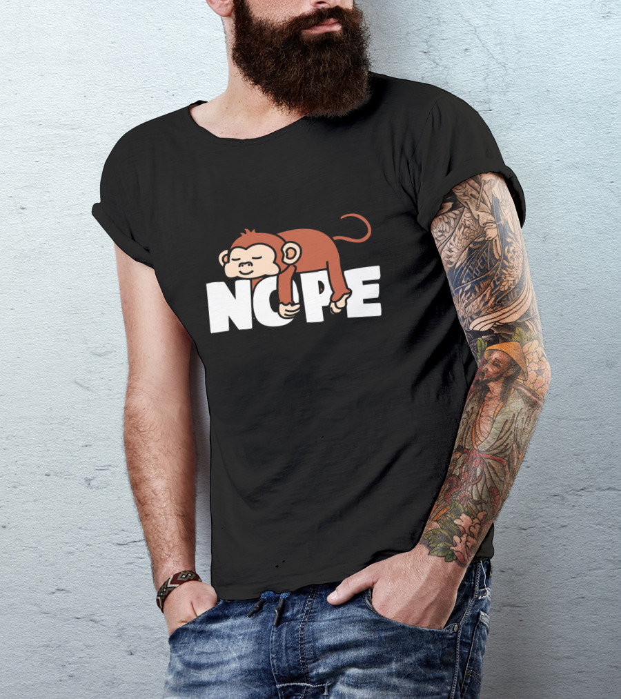 Nope Napping Monkey Funny Lazy Monkeys Lover T-Shirt