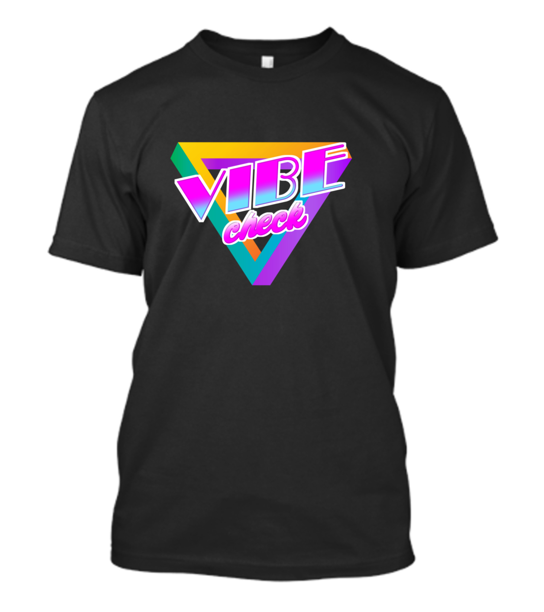 Vibe Check Retro Triangle Neon T-Shirt