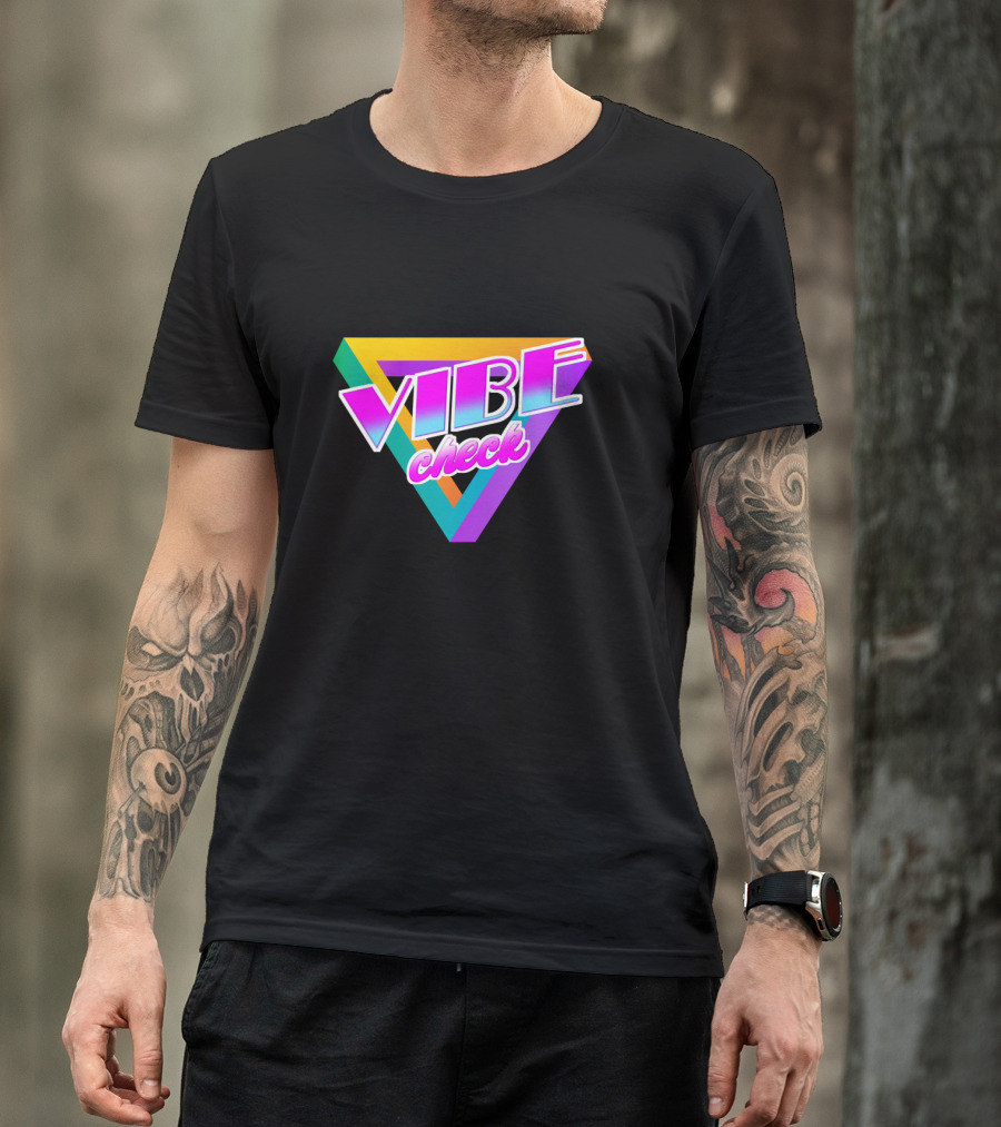 Vibe Check Retro Triangle Neon T-Shirt