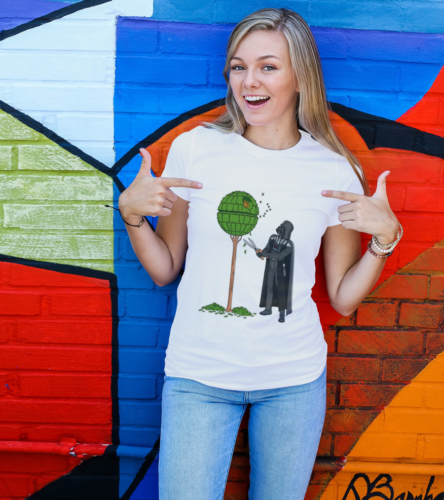 Darth Vader Pruning Death Star Topiary With Hedge Clippers T-Shirt
