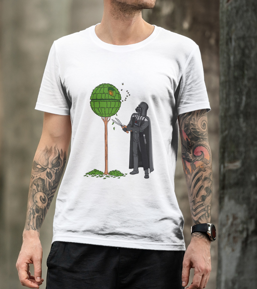 Darth Vader Pruning Death Star Topiary With Hedge Clippers T-Shirt