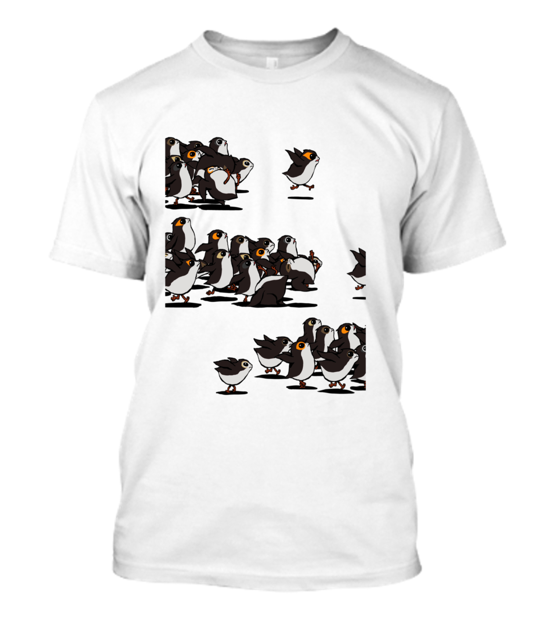 Flock Of Porgs Follow The Leader Star Wars Inspired Porg Fan T-Shirt