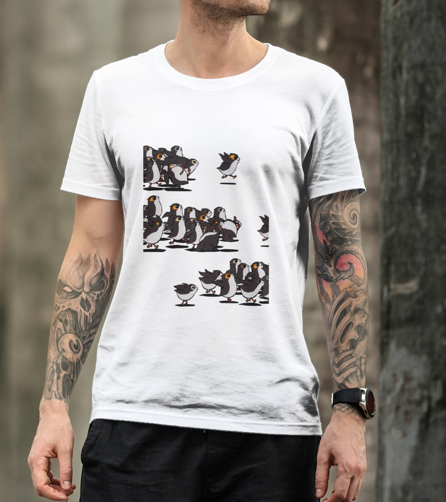 Flock Of Porgs Follow The Leader Star Wars Inspired Porg Fan T-Shirt