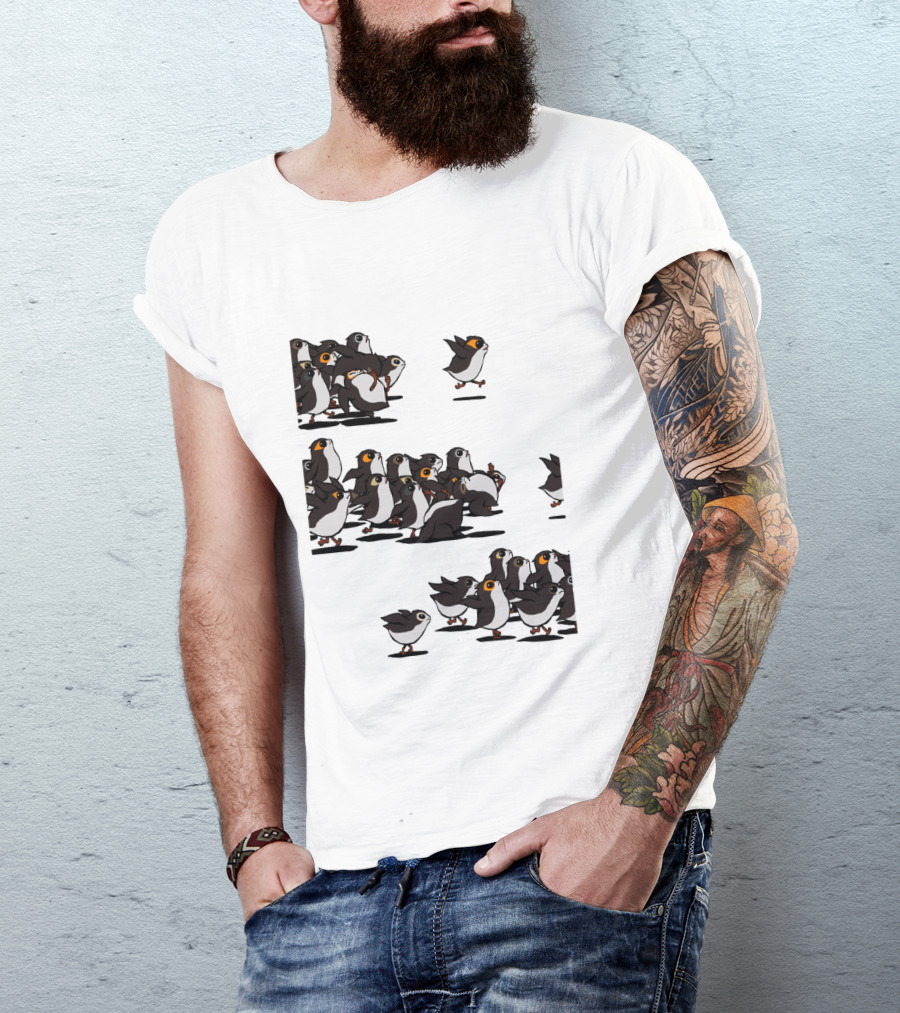 Flock Of Porgs Follow The Leader Star Wars Inspired Porg Fan T-Shirt