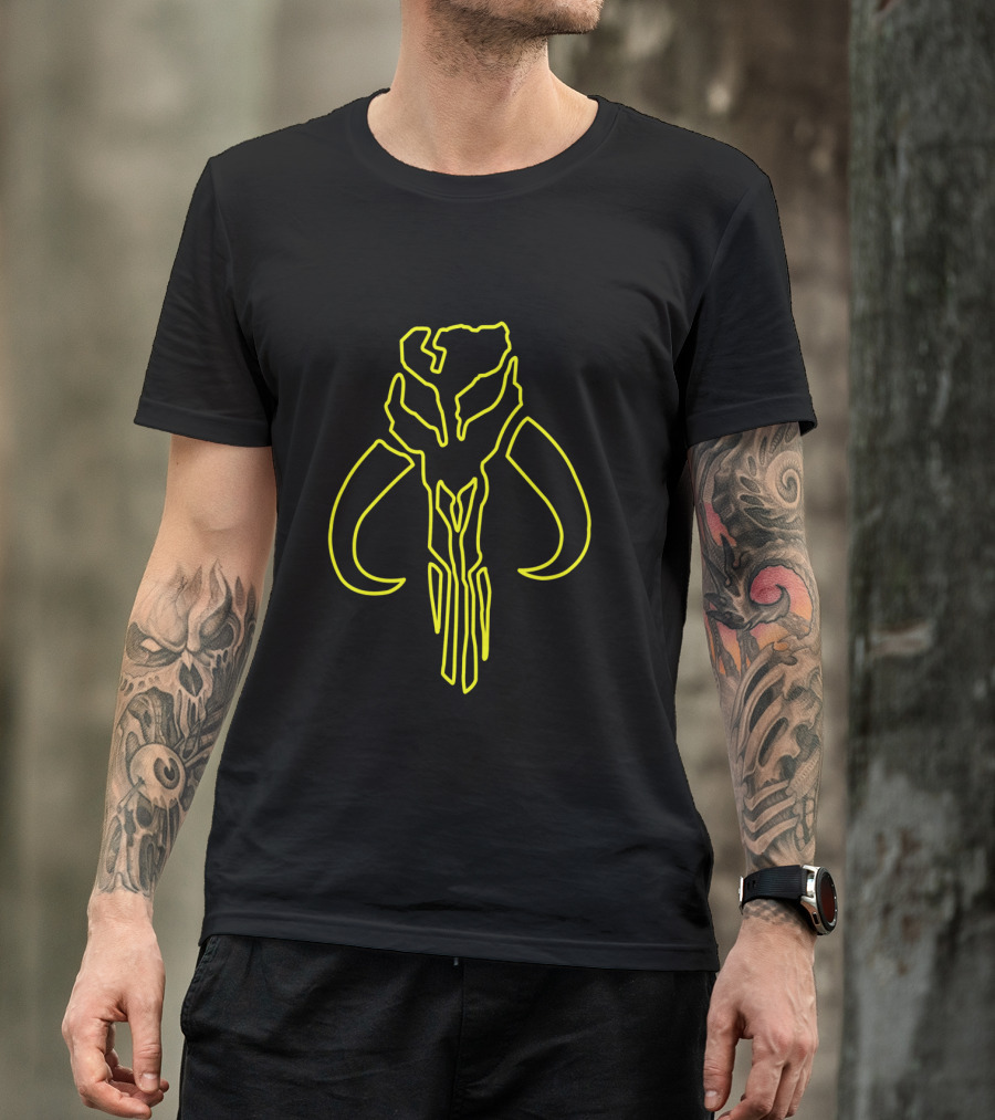 Mandalorian Mythosaur Neon Outline T-Shirt