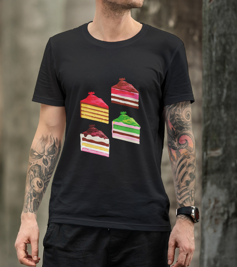 Imperial Star Destroyer Cake Slices Colorful Dessert Quartet T-Shirt