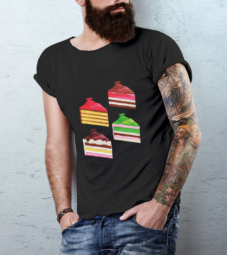 Imperial Star Destroyer Cake Slices Colorful Dessert Quartet T-Shirt