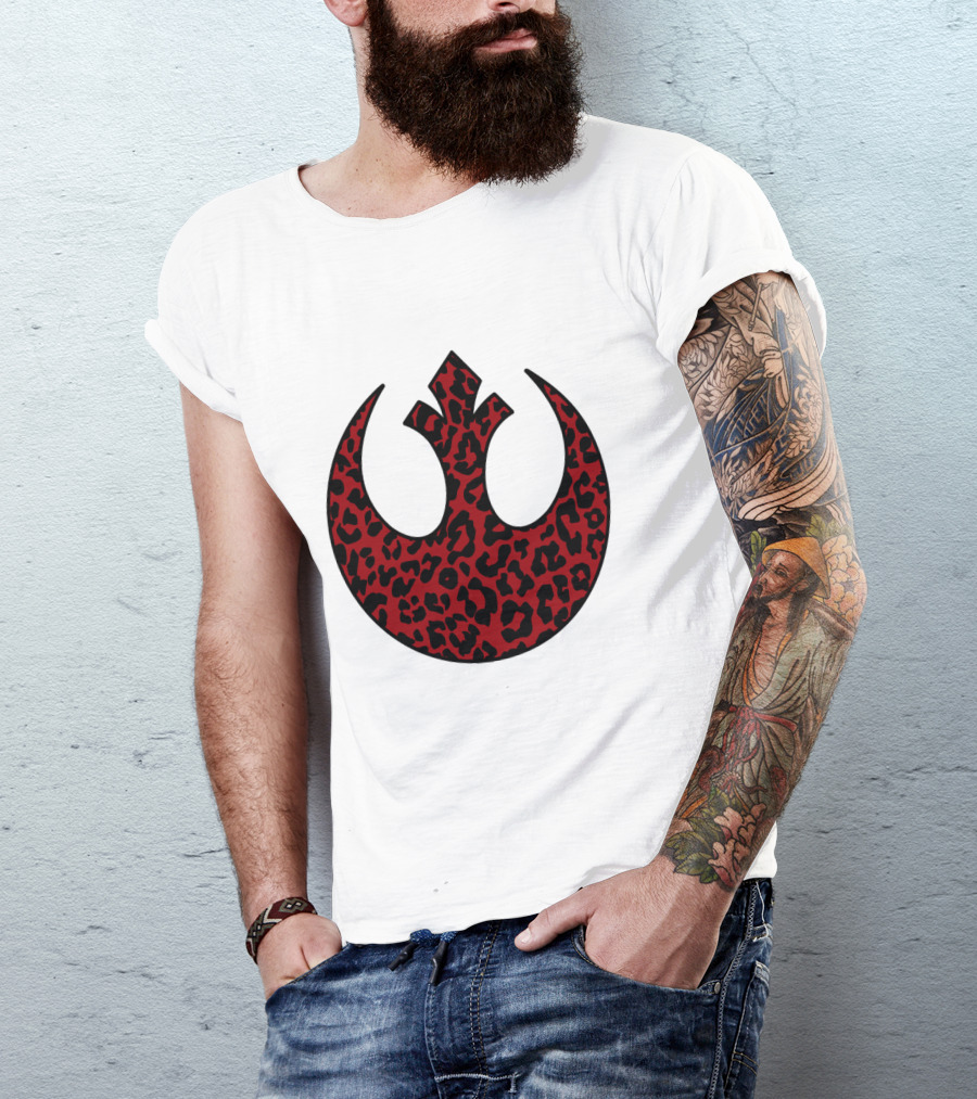 Rebellion Emblem Red Cheetah Print Fill T-Shirt