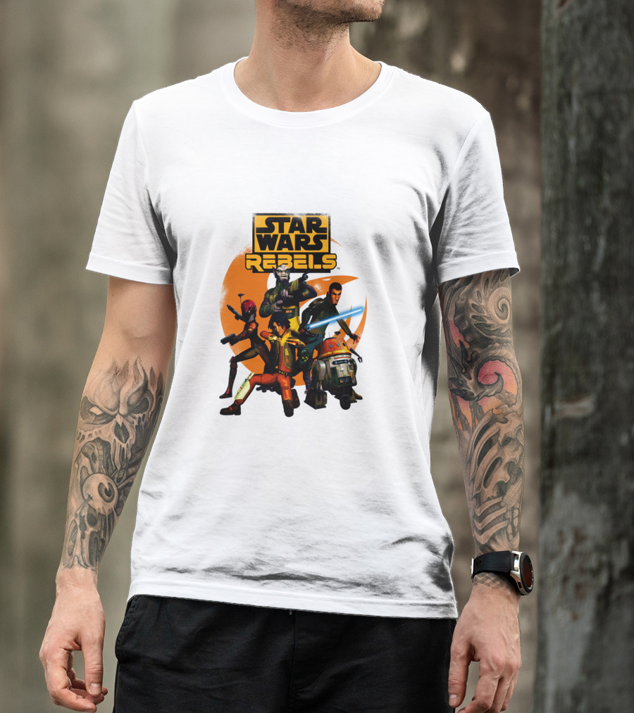 Star Wars Rebels The Good Guys Characters Group Action Scene T-Shirt