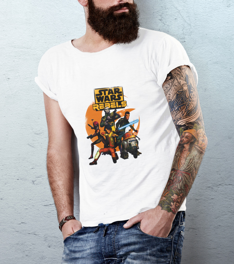 Star Wars Rebels The Good Guys Characters Group Action Scene T-Shirt