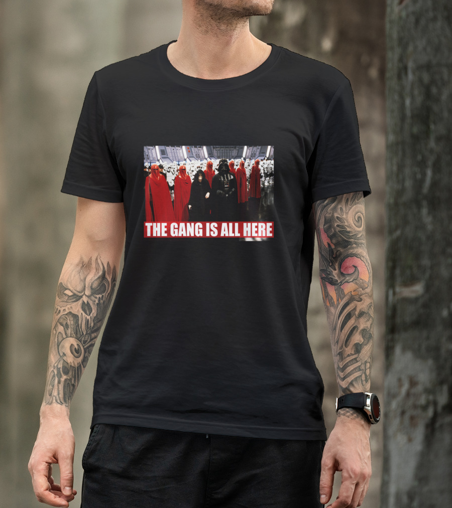 Star Wars The Gang Is All Here Vader Emperor Stormtroopers Red Guards T-Shirt