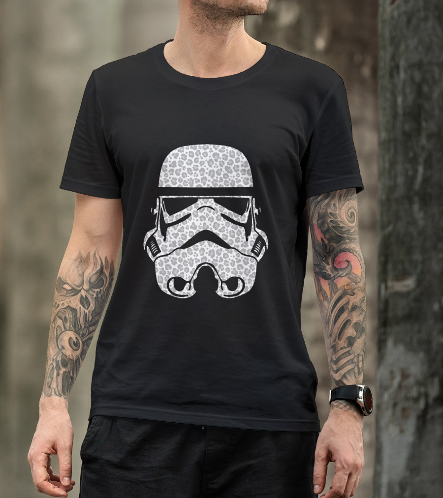 Stormtrooper Helmet Cheetah Pattern Fill T-Shirt