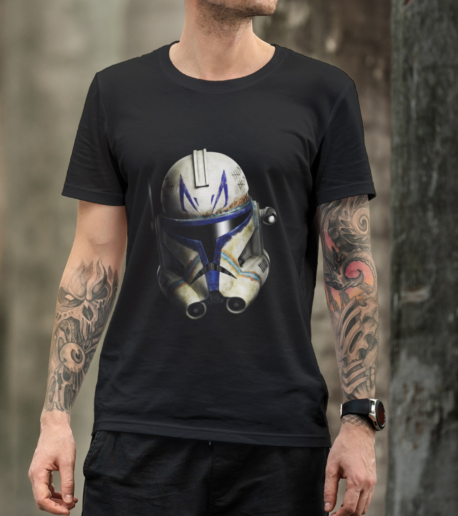 The Clone Wars Captain Rex Helmet Big Face Star Wars T-Shirt