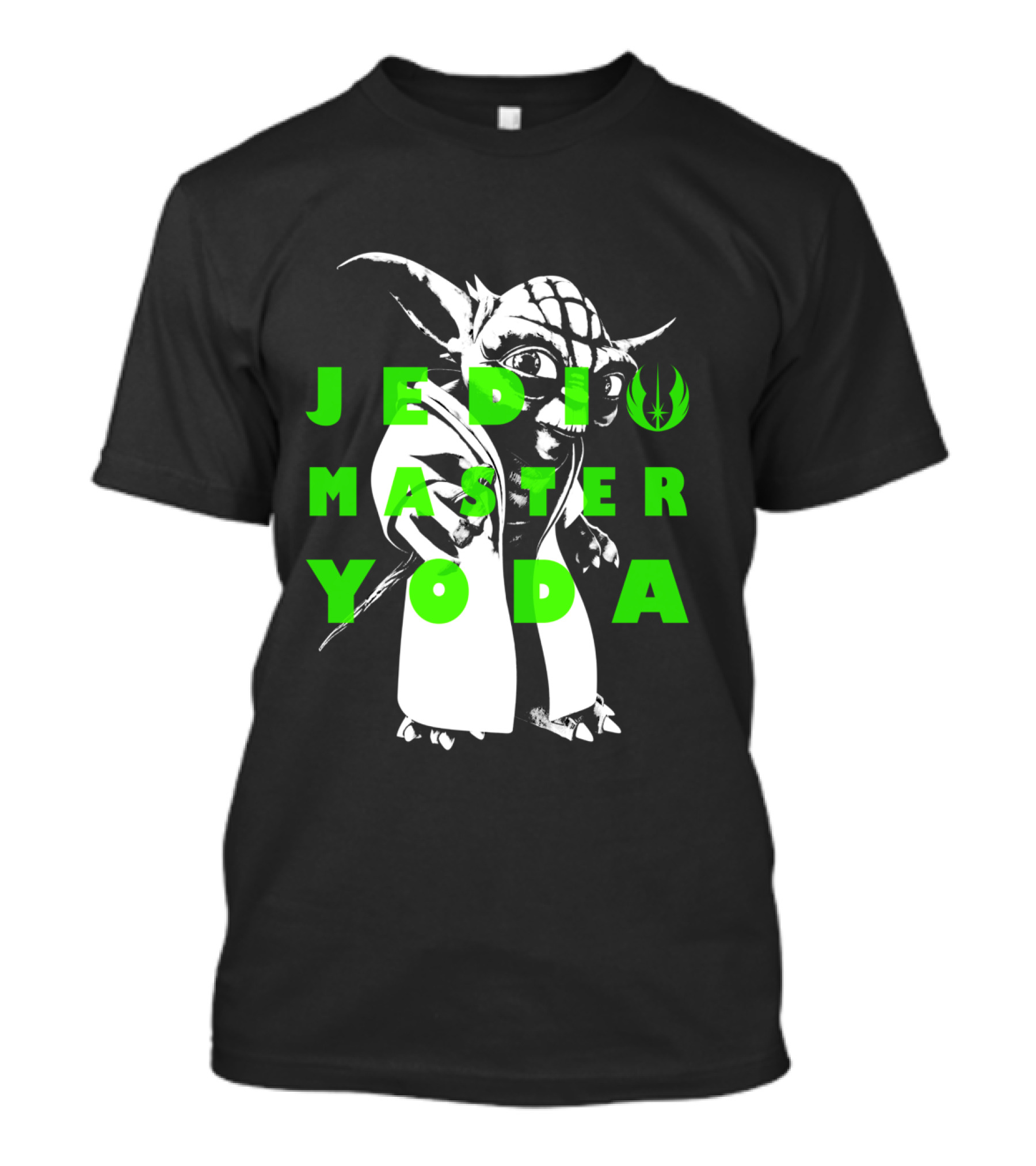 The Clone Wars Yoda Jedi Master Green Text Overlay T-Shirt