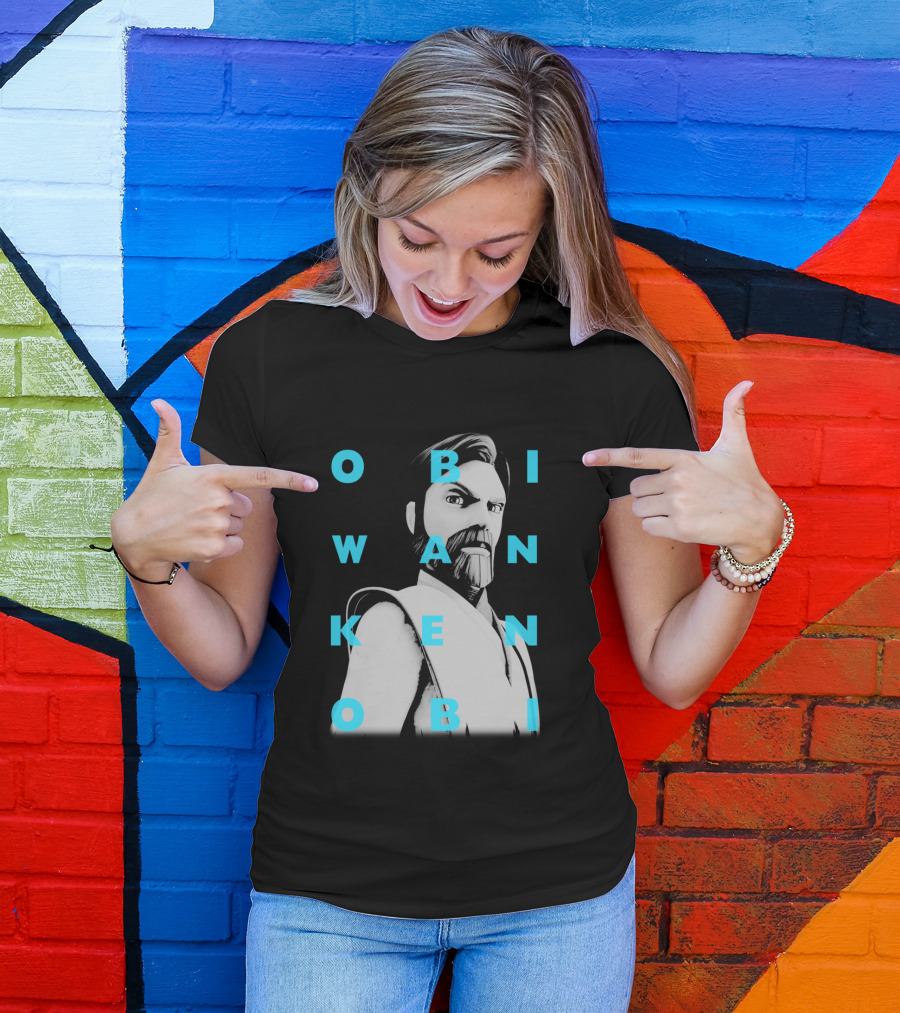 Obi Wan Kenobi Text Overlay The Clone Wars T-Shirt