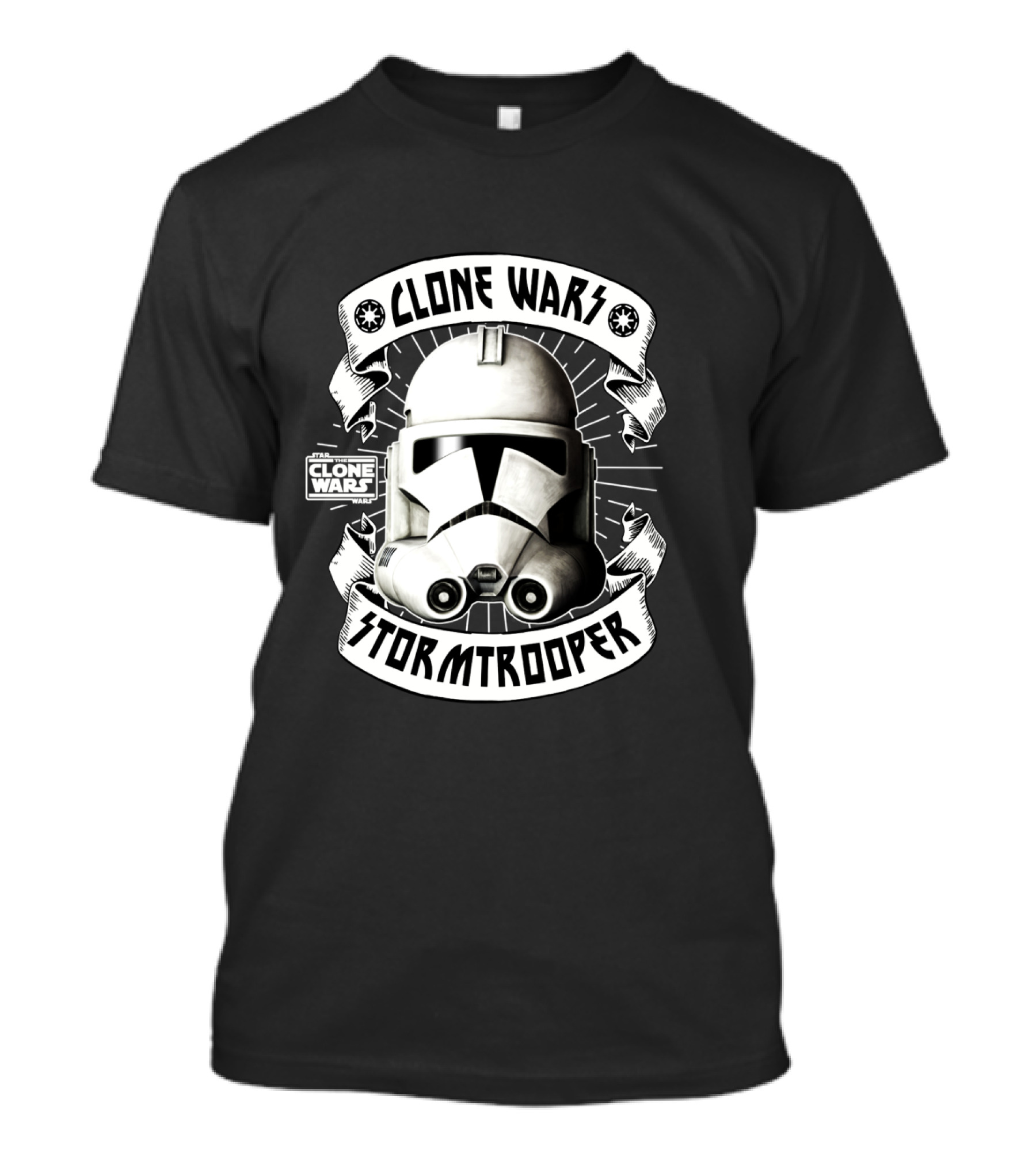 Clone Wars Stormtrooper Helmet Banners Star Wars Badges T-Shirt