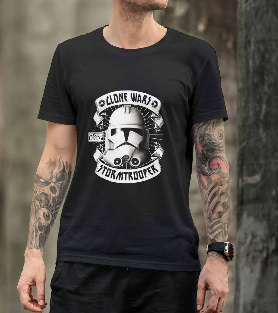 Clone Wars Stormtrooper Helmet Banners Star Wars Badges T-Shirt