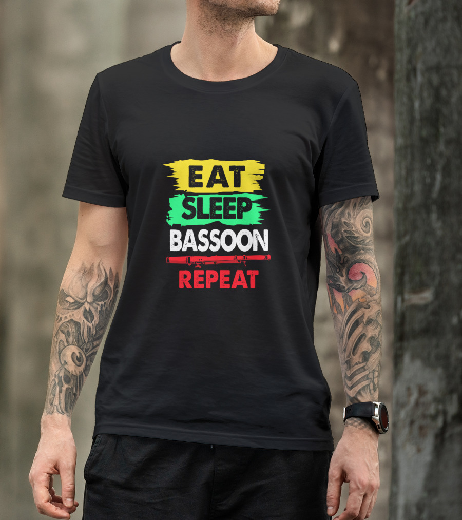 Eat Sleep Bassoon Repeat Colorful Musician Lifestyle T-Shirt
