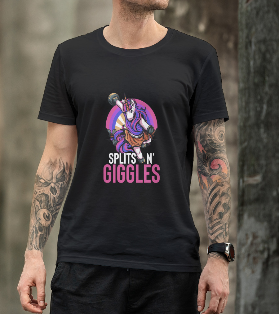Unicorn Splits 'n Giggles Bowling Team Majestic Bowler T-Shirt