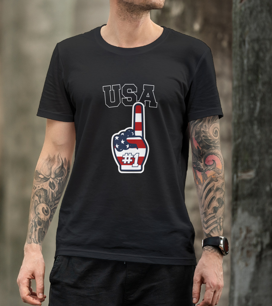USA #1 Patriotic Foam Finger T-Shirt