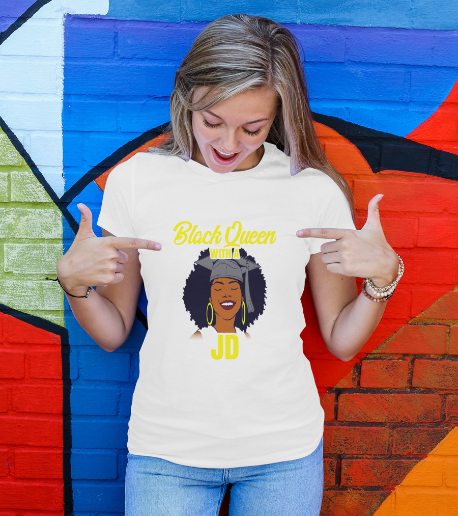 Black Queen With A JD African American Law School Graduation T-Shirt