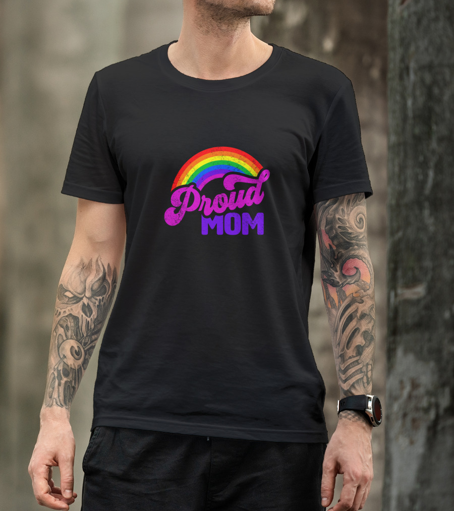 Proud Mom Rainbow Colorful Pride T-Shirt
