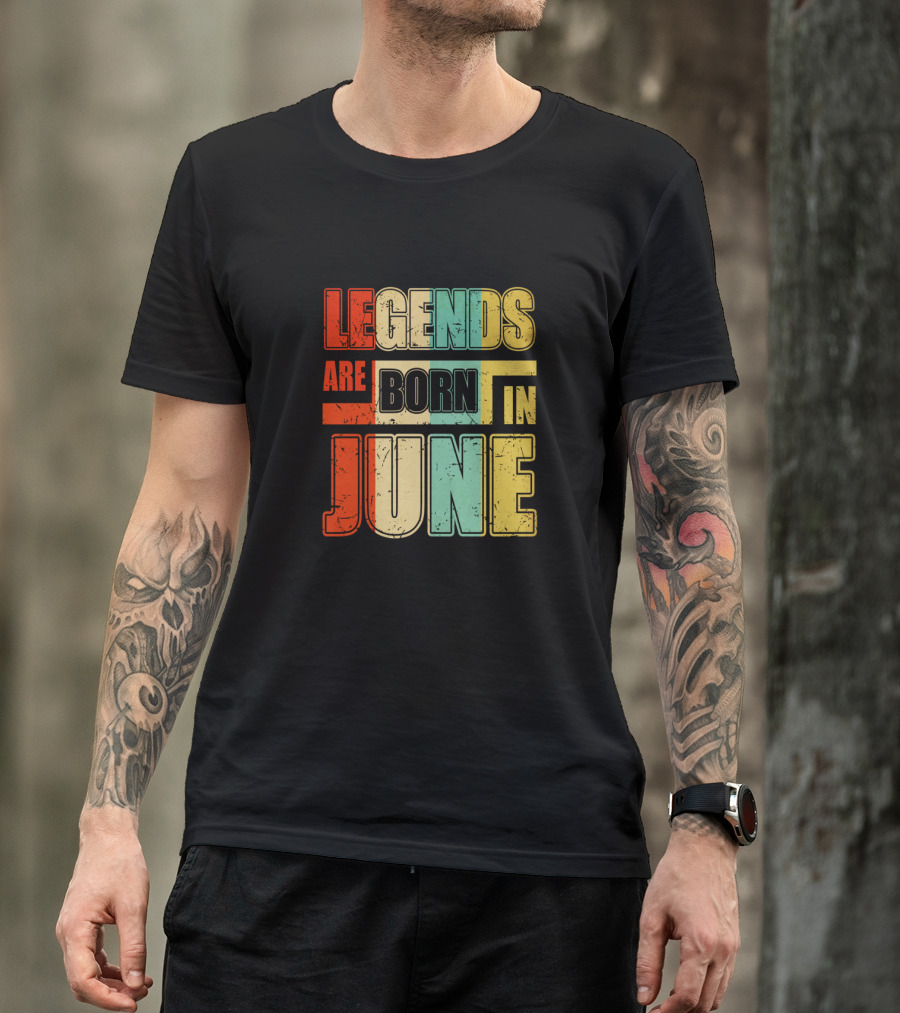 Vintage Colorful Legends Are Born In June T-Shirt