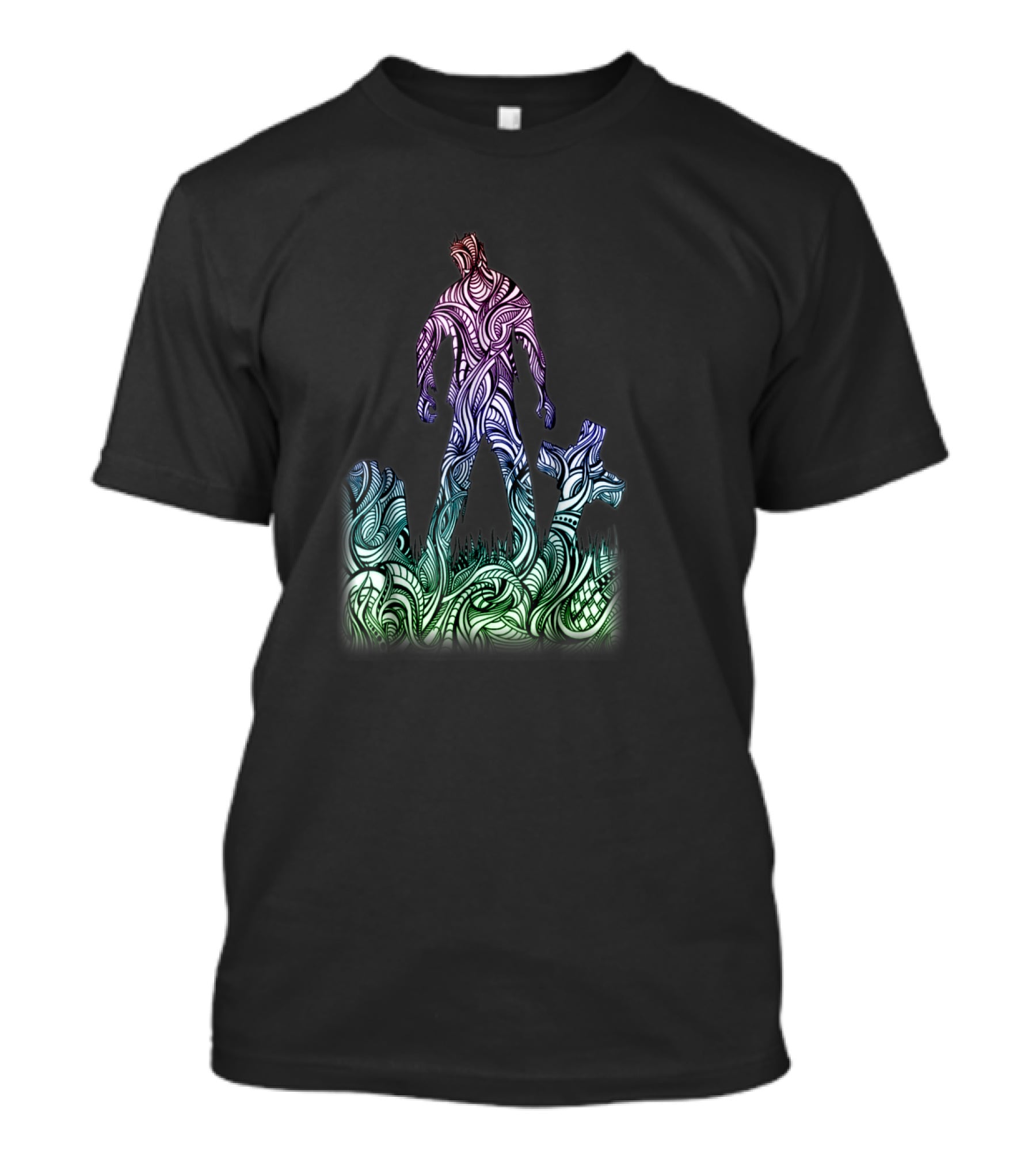 Zen Dead Walking Scary Zombie Grave T-Shirt