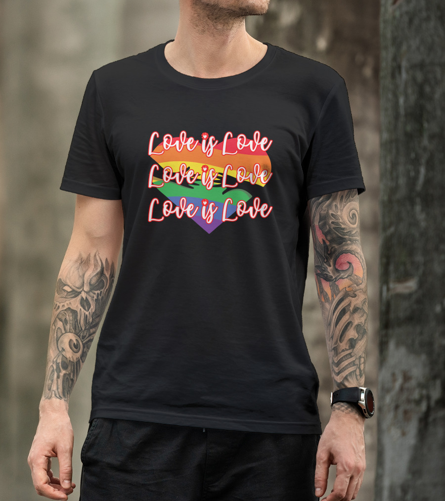 Love Is Love Rainbow Heart Pride T-Shirt