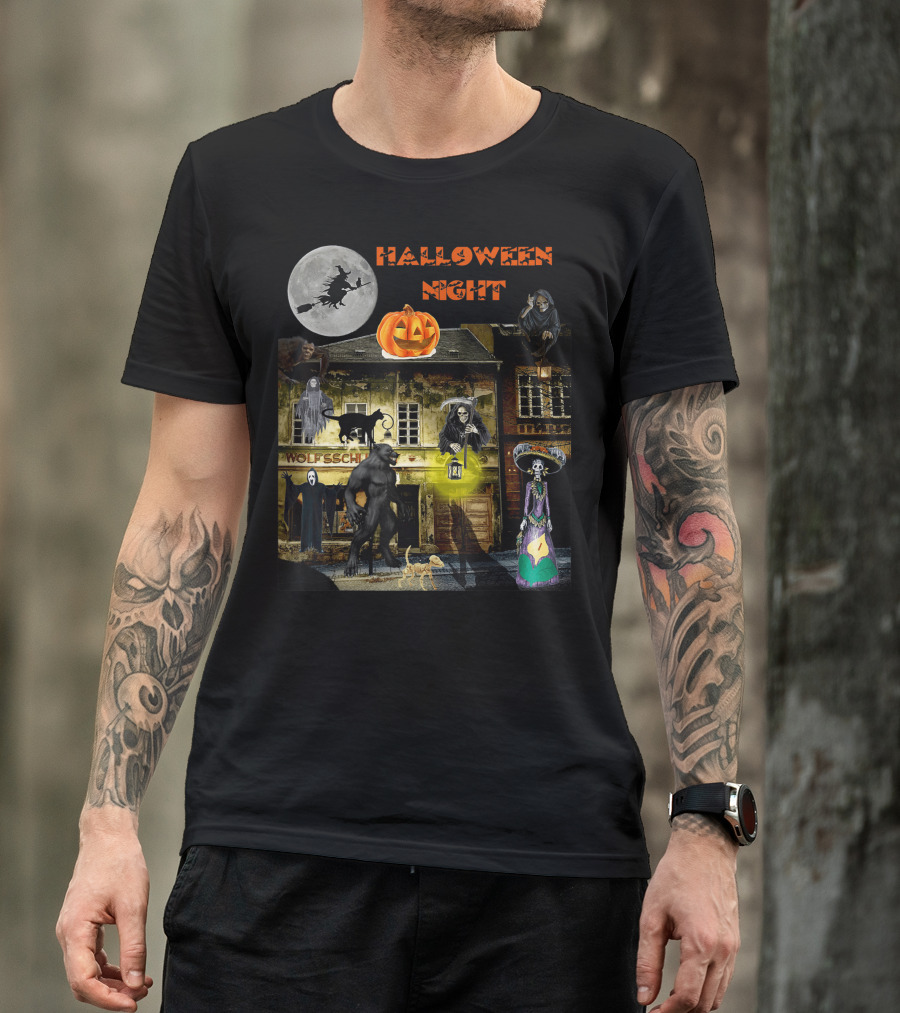 Halloween Night Haunted Classic Monsters House T-Shirt