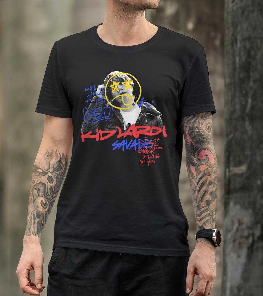Kid Laroi Savage Thinking Of You Star Face Graffiti T-Shirt