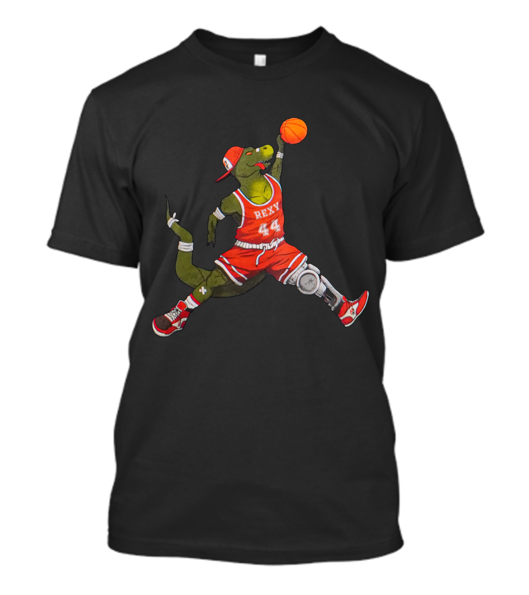 Rexy Basketball Slam Dunking Dinosaur Sports Jersey 44 How Ridiculous Merch T-Shirt