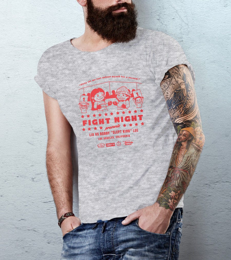 Tigerbelly TV Fight Night Presents Lix Vs Bobby Slept King Lee Los Angeles California T-Shirt