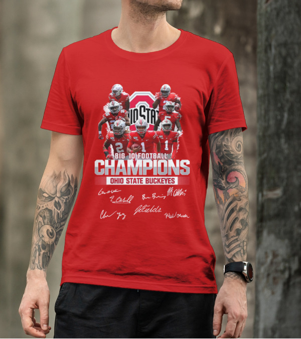 Big 10 Football Champions Ohio State Buckeyes T-Shirt