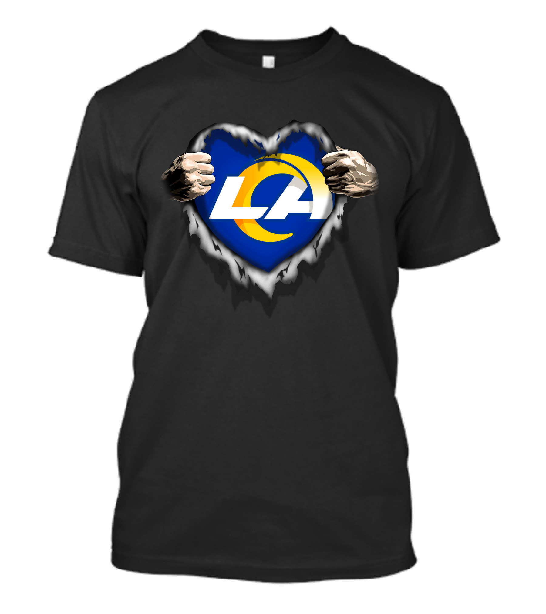 Los Angeles Rams LA Heart Ripped T-Shirt