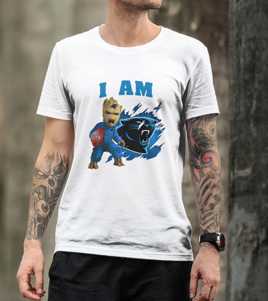 I Am Groot Carolina Panthers NFL Football Groot With Panthers T-Shirt