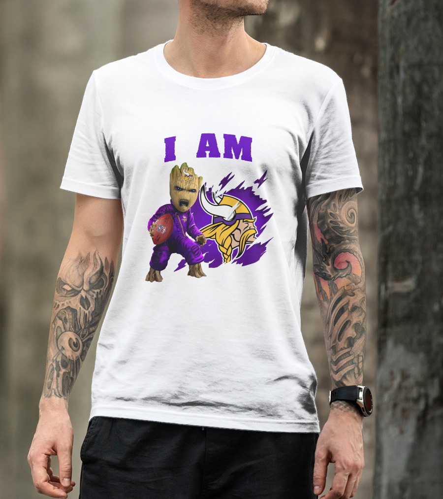I Am Groot Minnesota Vikings Football Character T-Shirt