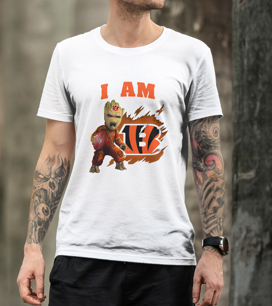 I Am Groot Bengals NFL Logo Football Character T-Shirt