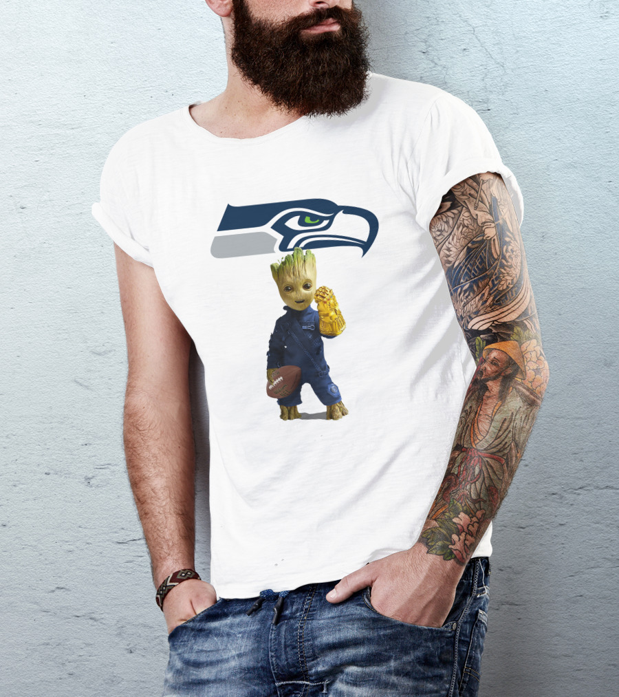 Seattle Seahawks Groot Football Infinity Glove T-Shirt