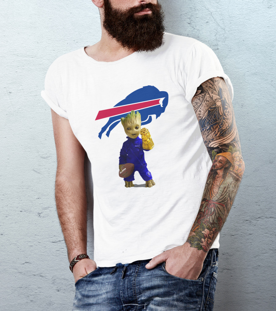 Buffalo Bills Groot Football Infinity Gauntlet T-Shirt