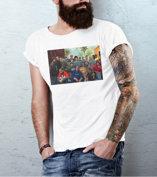 WCHH Hip Hop Legends Collage Icons In Urban Street Scene T-Shirt