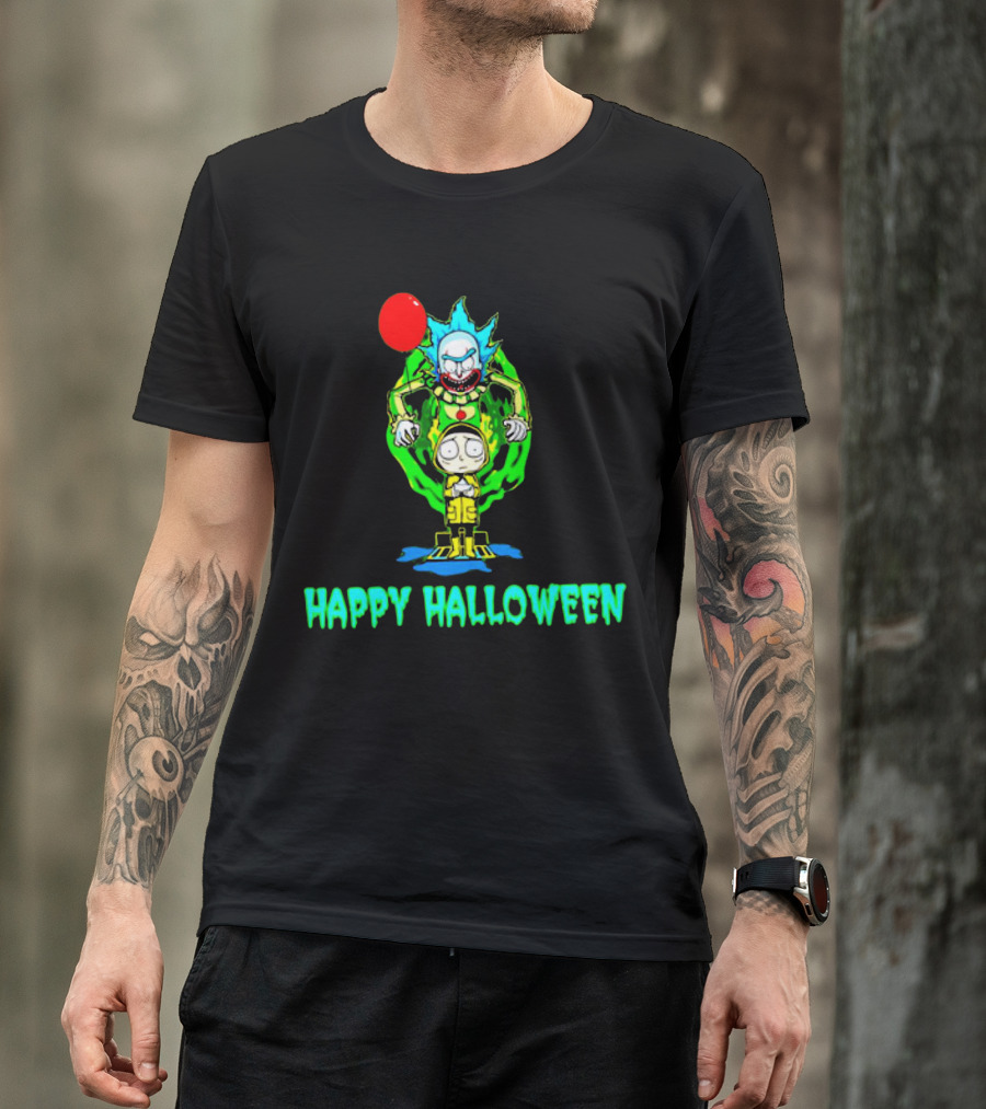 Happy Halloween Pennywise Rick And Morty T-Shirt