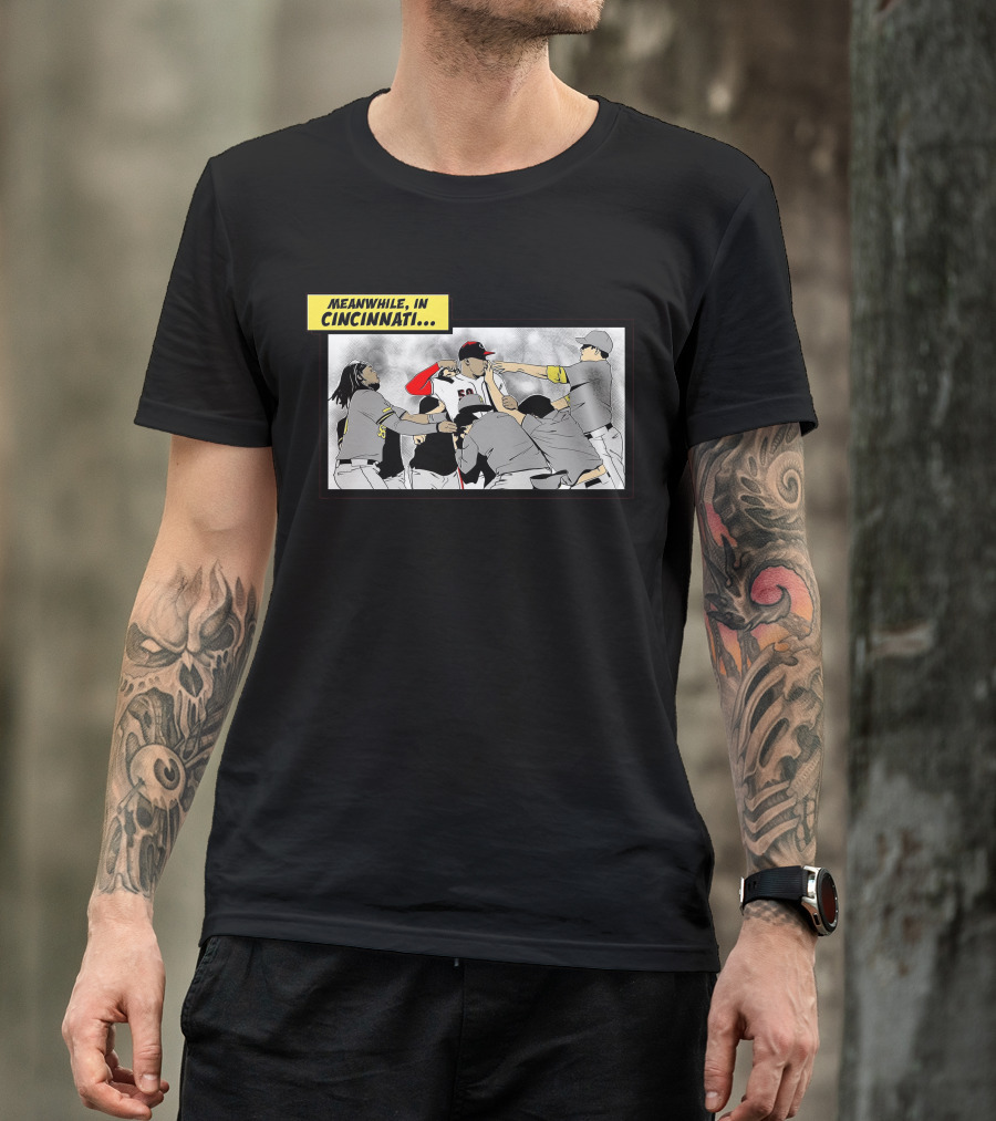 Meanwhile In Cincinnati Baseball Brawl Scene T-Shirt