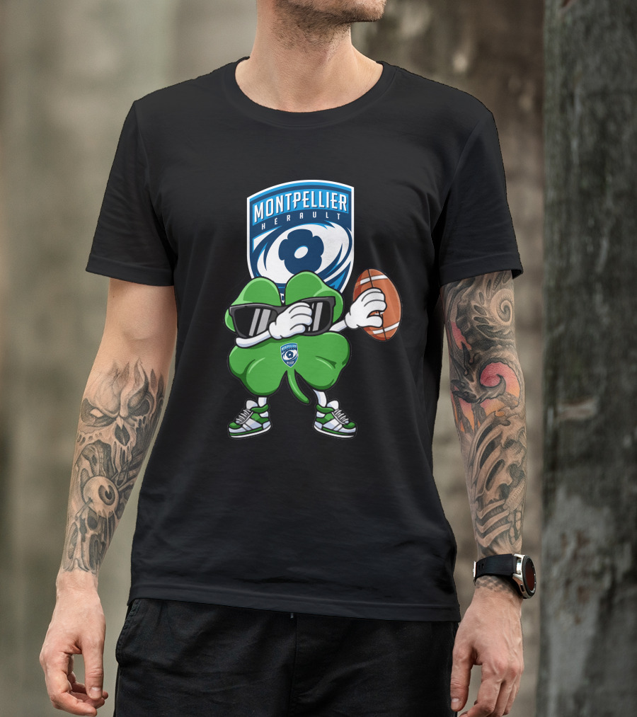 Montpellier Hérault Rugby Cool Clover Football Character T-Shirt