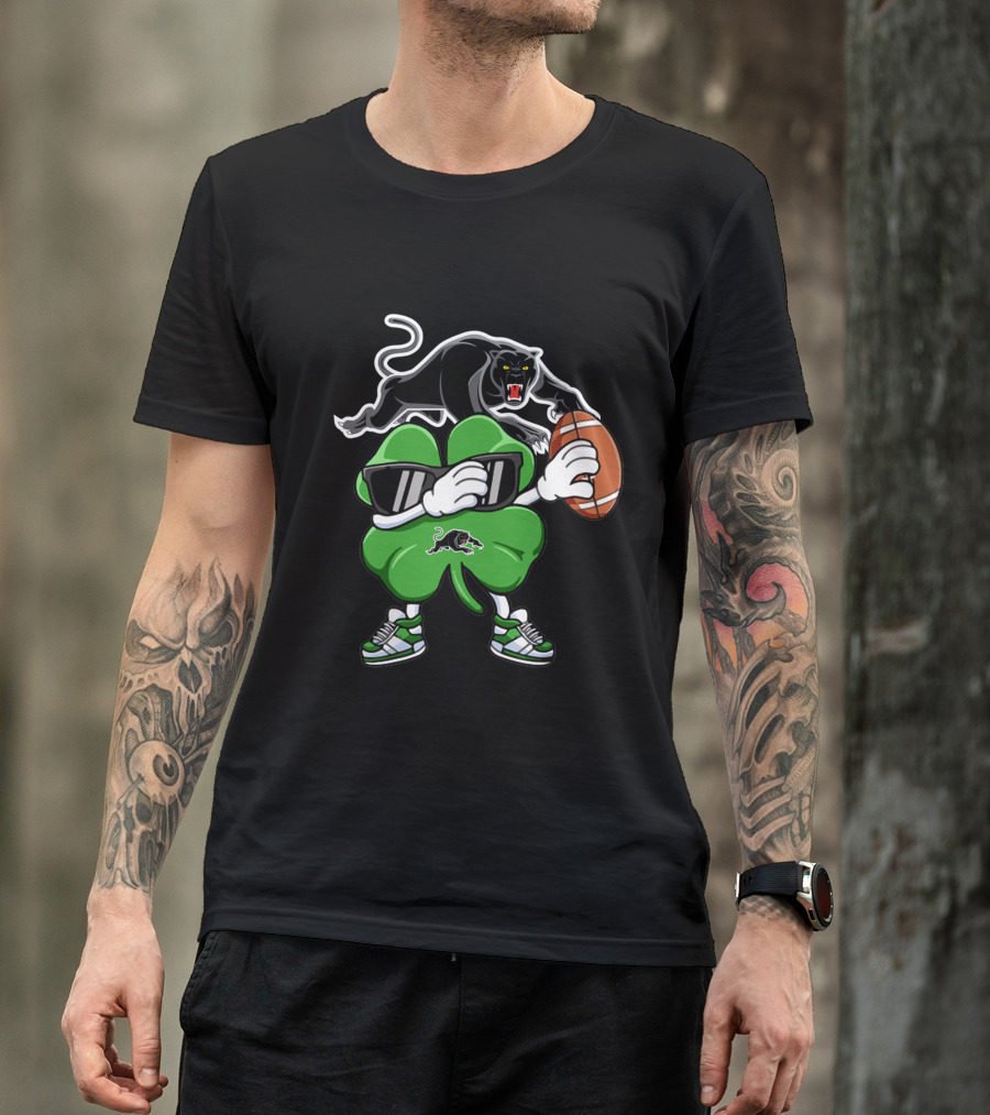 Penrith Panthers Football Clover Mascot With Shades And Sneaker T-Shirt
