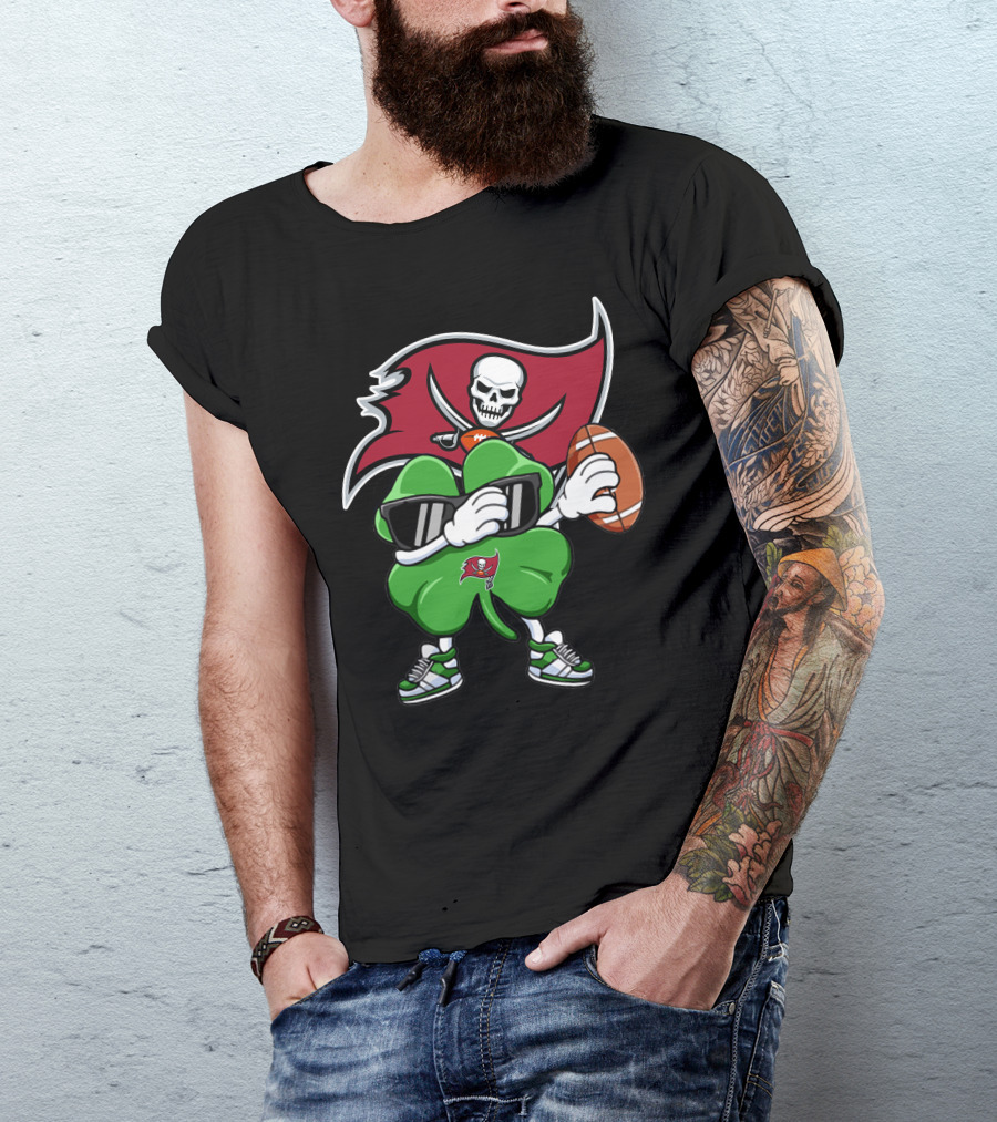 Tampa Bay Buccaneers Lucky Clover Football T-Shirt